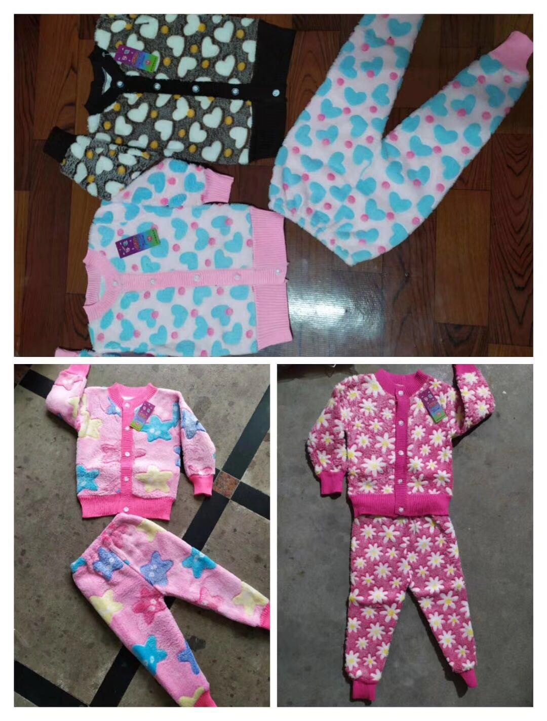 加厚纯棉夹棉保暖内衣套装男童女婴儿幼儿长袖打底衣服秋冬