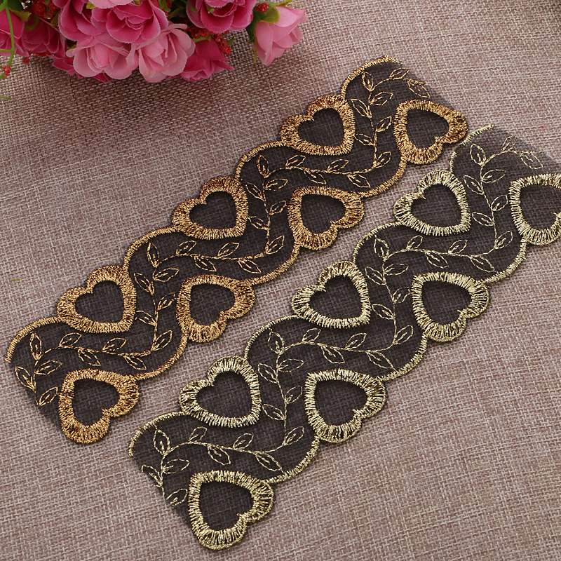 Wanli lace black background wedding fabric gold thread lace Application Scenario