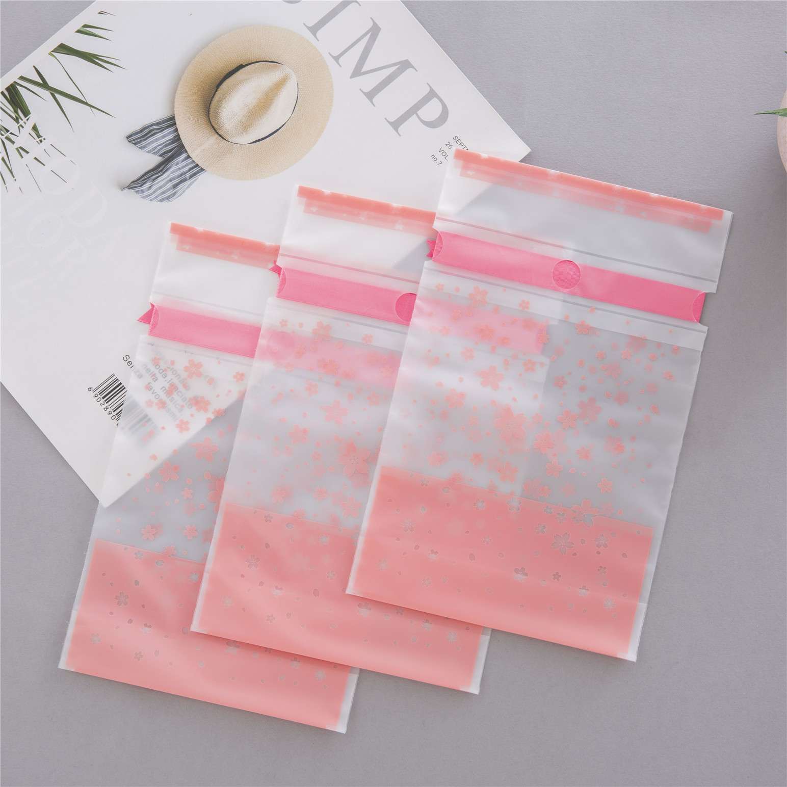 Pink candy EVC cream frosted silk ribbon is now available thumbnail