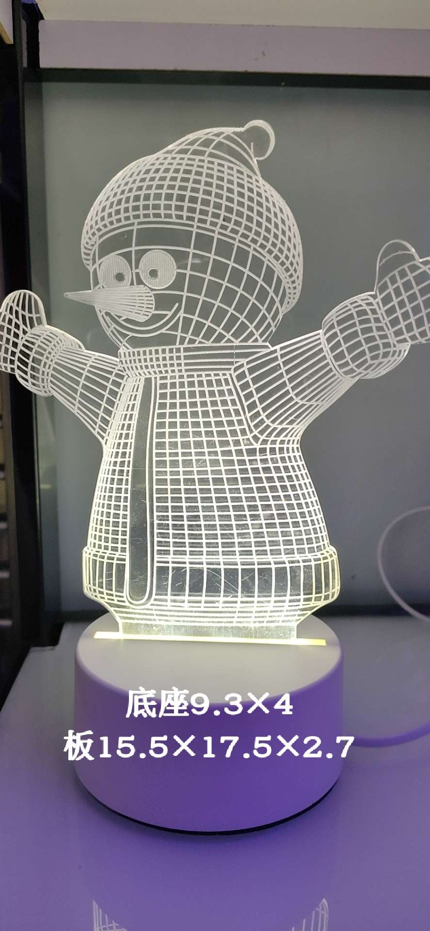 3d night light, acrylic night light, snowman ⛄3d light,