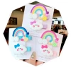 New Korean-style popular children's rainbow candy side clip hair clip, cute colorful cloud bangs and broken hair clip Specification image