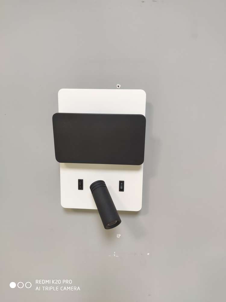 USB dual-light source wall lamp, white and black