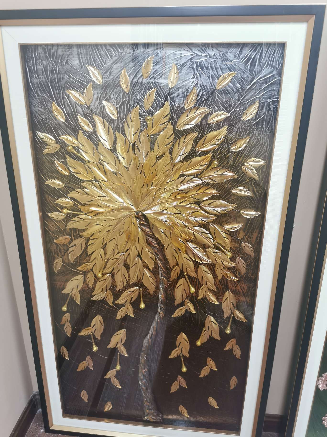 现代玄关装饰挂画实物立体画大气新复古别墅酒店软装金属10