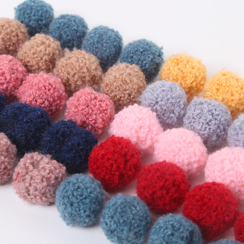 现货供应泰迪毛球 彩色2公分大小涤纶毛绒球diy配件手工饰品配件产品图