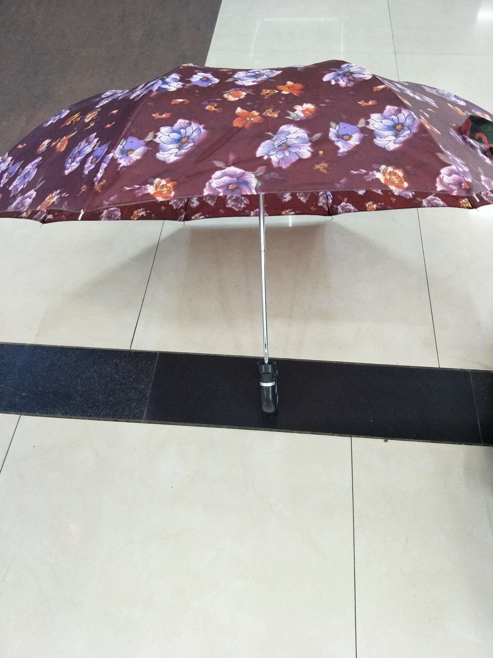 21寸二折花自动伞