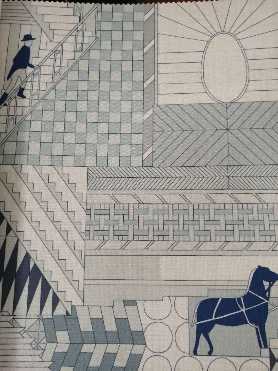 European multi-color creative patterned wall fabric 18001 British gentleman Application Scenario