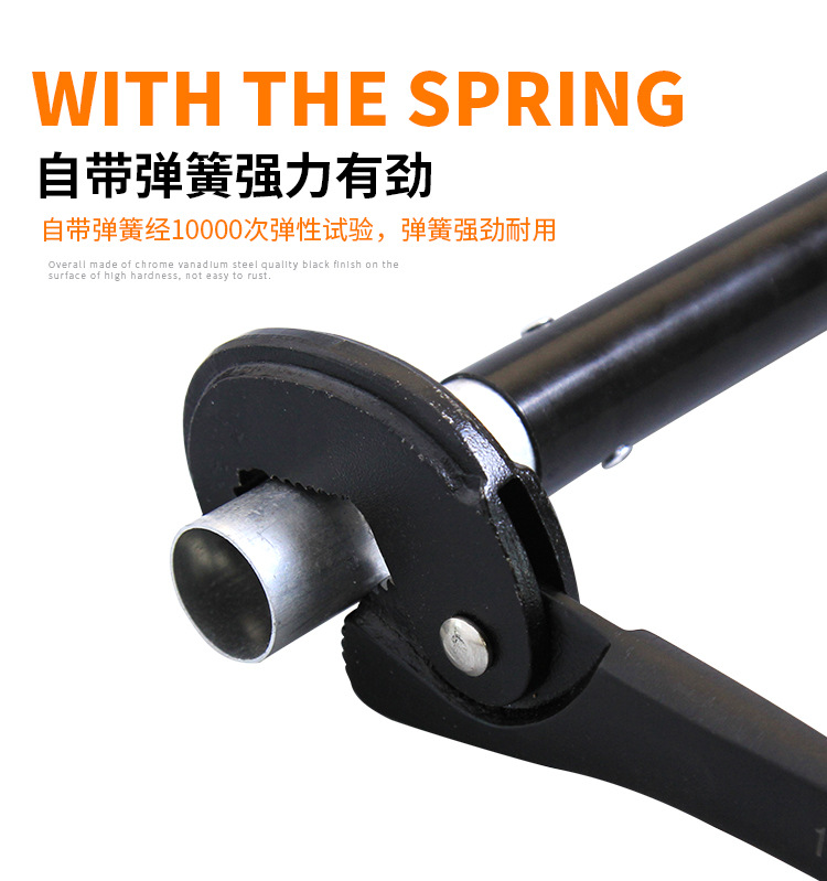 Universal Wrench With Spring Hand Multifunctional Double-Ended Manual Quick Large Opening Ratchet Wrench Auto Repair Tool Set undefined