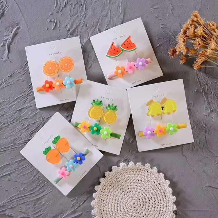 Summer fruit hair clip edge clip, Korean hair clip headwear from Instagram, flower one-piece clip at the back of the head details Picture