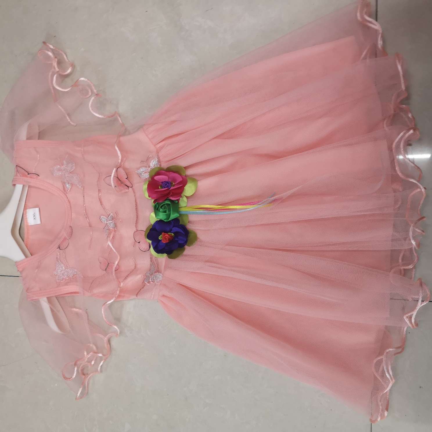 2020 Summer girl's dress Lace new girl's dress short sleeved Korean version of little girl princess gauze dress thumbnail