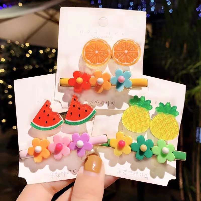 Summer fruit hair clip edge clip, Korean hair clip headwear from Instagram, flower one-piece clip at the back of the head Specification image
