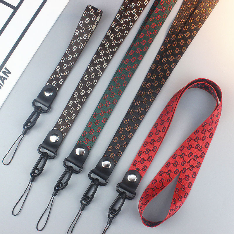 Simple solid-color phone lanyard, men's key long and short buckle, women's neck lanyard, trendy wrist short lanyard, versatile undefined