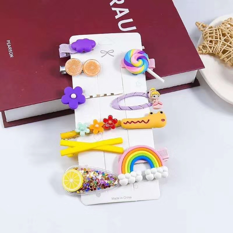 Children's hair clips, colorful headwear, sweet side clips for little girls, one-line clips for young girls to prevent broken hair, bangs clips details Picture