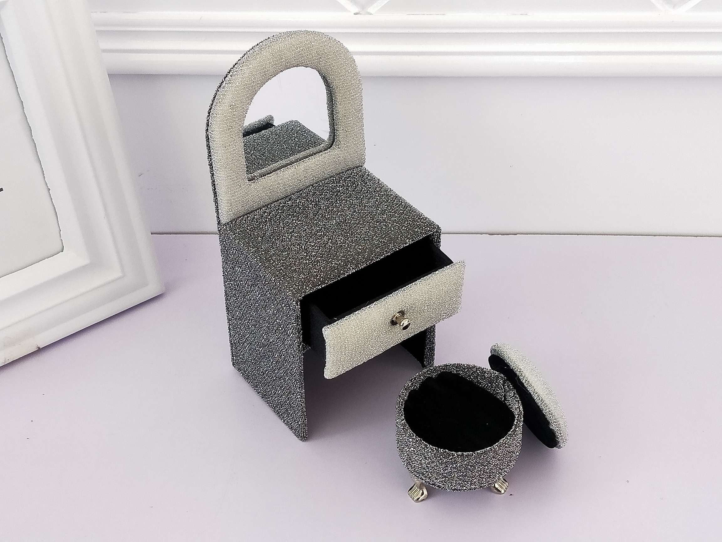 Jinqi sofa jewelry box Ring Earrings Necklace Accessories Storage Box Diamond Ring Placement Shooting props X05-391/392 Item Picture