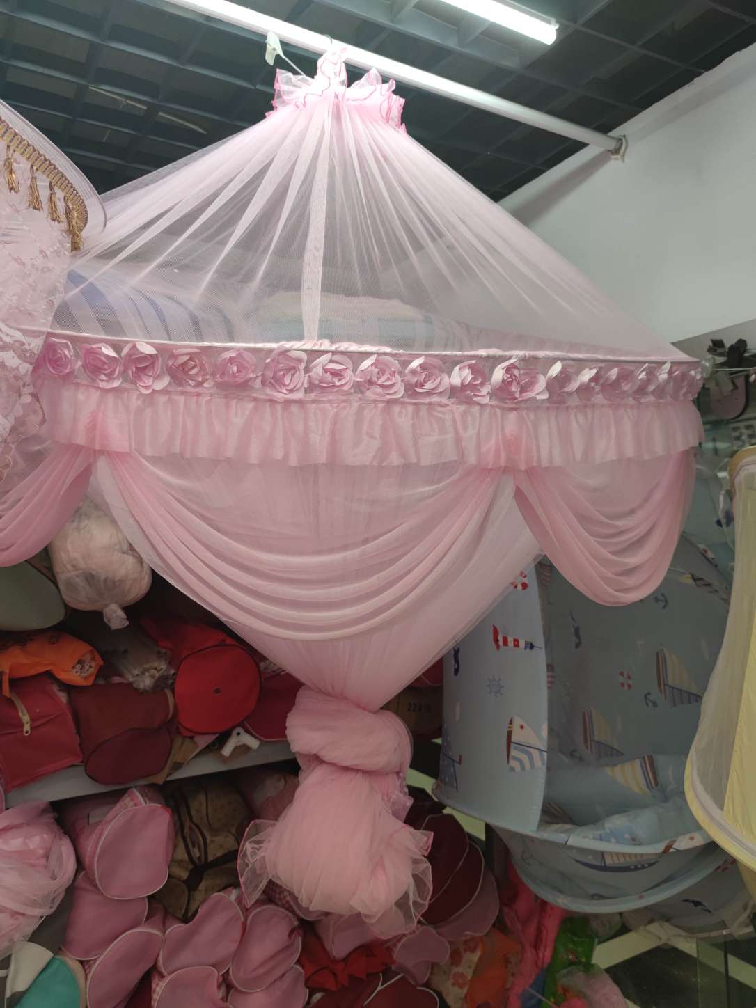 厂家直销店长推荐防蚊粉色蚊帐