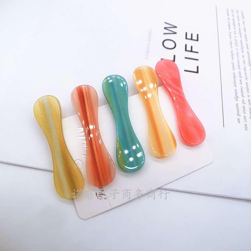 Korean Internet red hair clip simple side clip bangs clip a line clip Colorful candy duck beak clip fashion women's side clip thumbnail