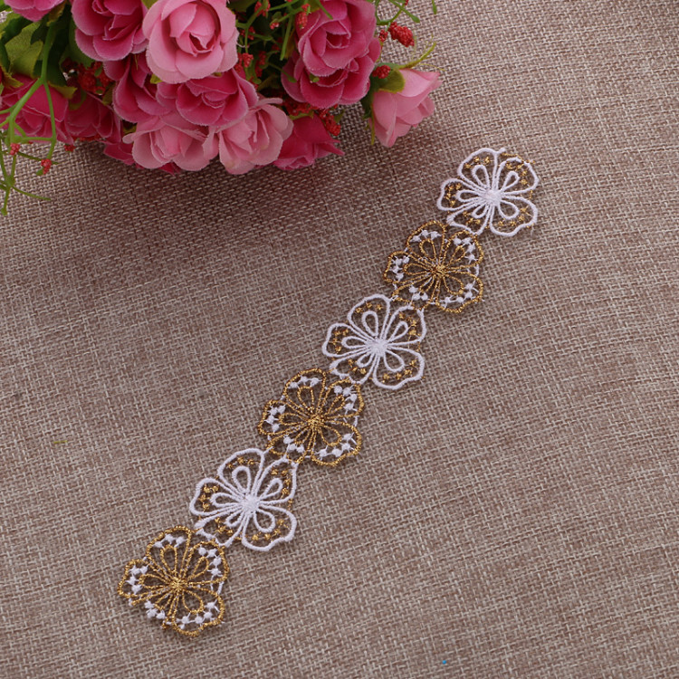 Wanli Lace two-color water-soluble gold thread clothing accessory lace