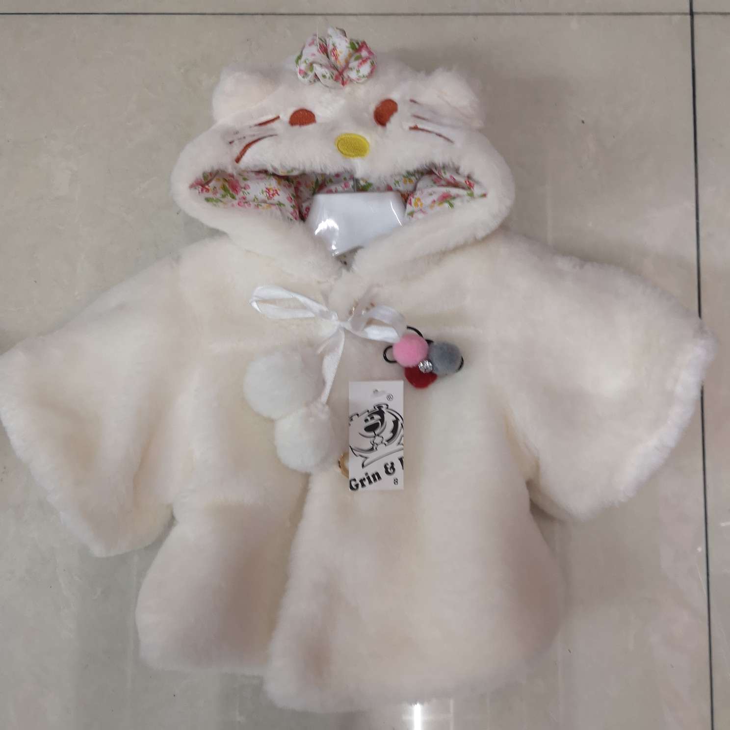 Children's wear Girls' coats autumn winter cotton clothes children's shawl cape with velvet padded jacket warm