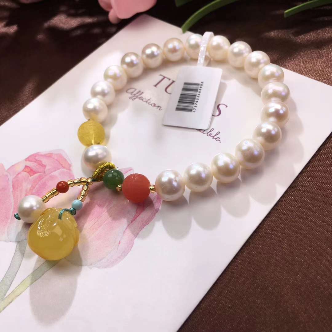 Diy original new pearl bracelet for women, fashionable and trendy pearl bracelet, crystal bracelet, simple and individual, high-end bracelet gift decoration, with beeswax money bag