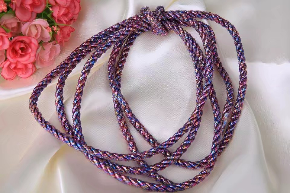 6mm彩金绳子/三股扭绳/滚绳/扭绳/包装绳
