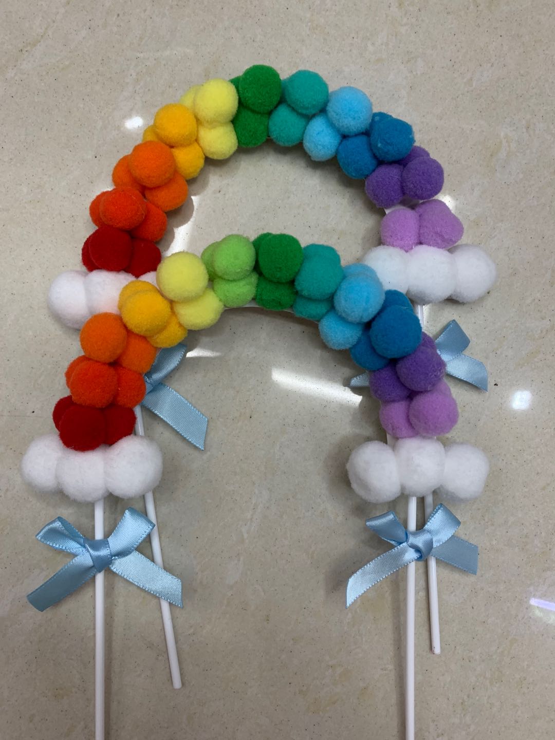 彩虹毛球条 高弹毛球 蛋糕配件毛球产品图