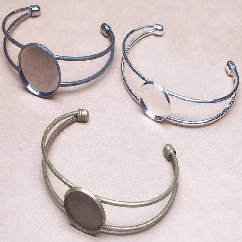 厂货源头工厂挂镀手镯圆型倒膜托入10/25mm时尚复古配件（ST001）细节图