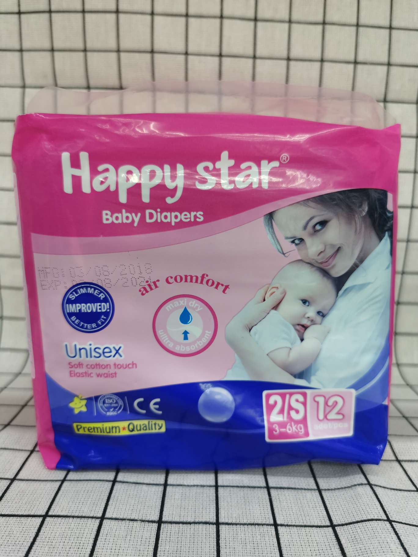 baby diapers: 
happy star:  
S :12pcs
24package/carton详情图2