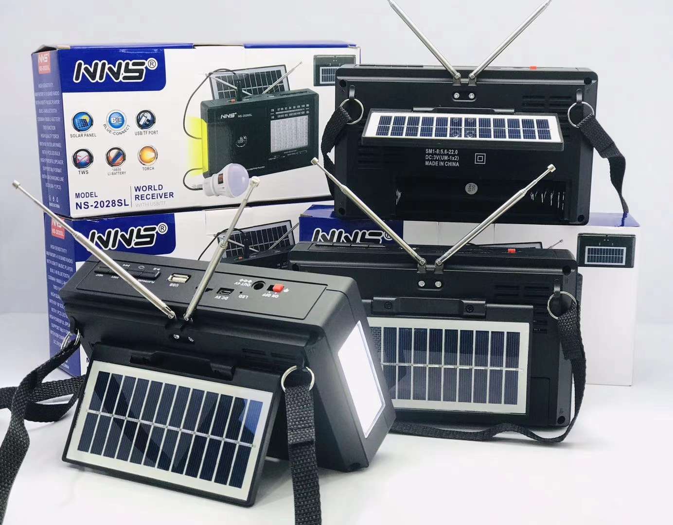 方形黑色小型音箱usb接口智能音响太阳能音响
