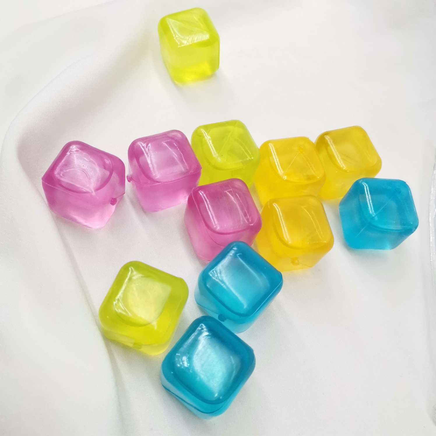 Square blocks, hockey puck mixed color pack of 12 pieces