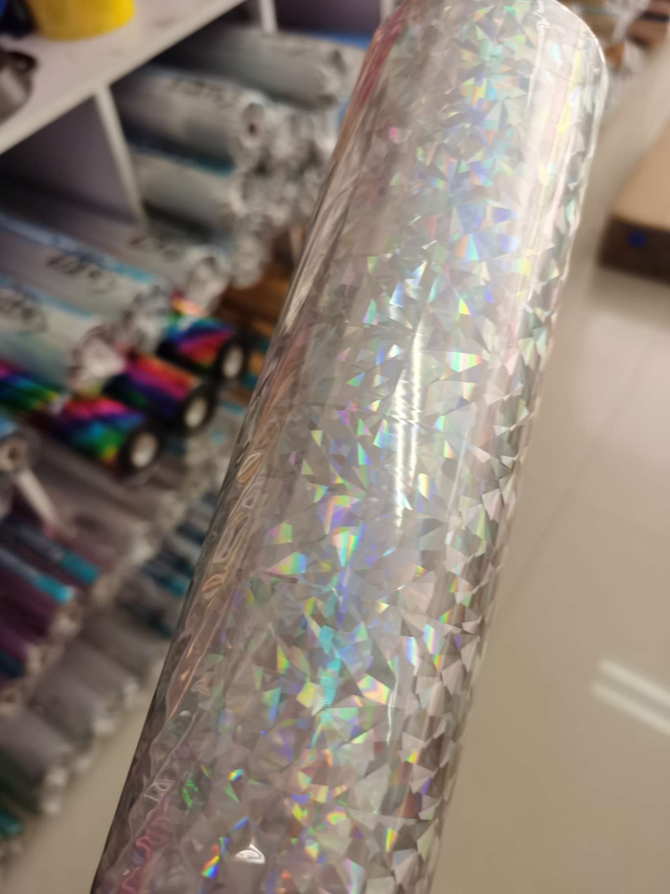 上海天梅烫金纸 过塑100玻璃银 64cm*120米产品图