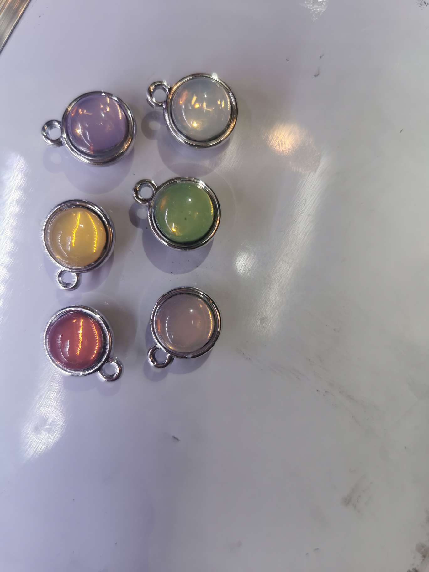 滴油/手工锆石配件/玉吊坠/不对称蝴蝶小配件/流苏产品图