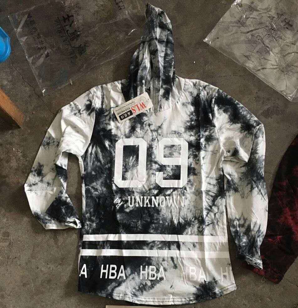 Men's spring/fall cotton tie-dye loose-fitting hoodie hip-hop Korean insta-lettered casual trend pullovers