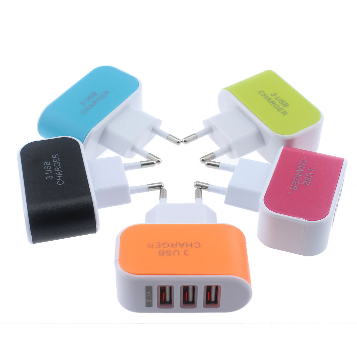 3USB candy mobile phone charger Android smart universal mobile phone charging head cross-border direct supply