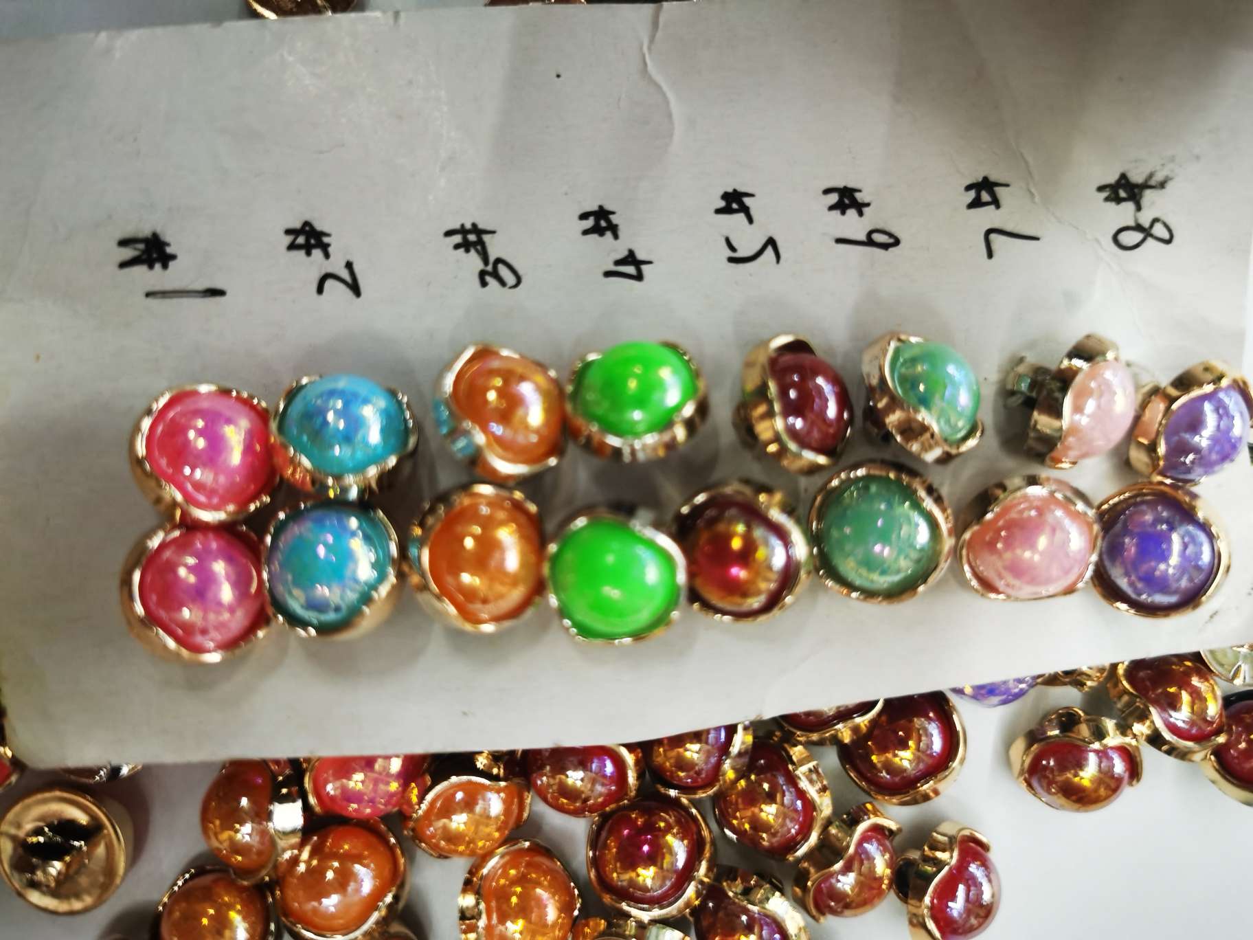 12mmAB color light head high foot pearl plating UV candy color decorative buttons thumbnail