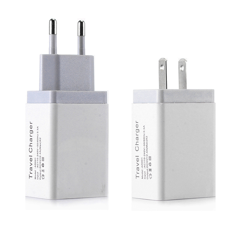 Dual USB phone Charger 2.4a Smart Universal travel Charger for Apple Android cross-border wholesale