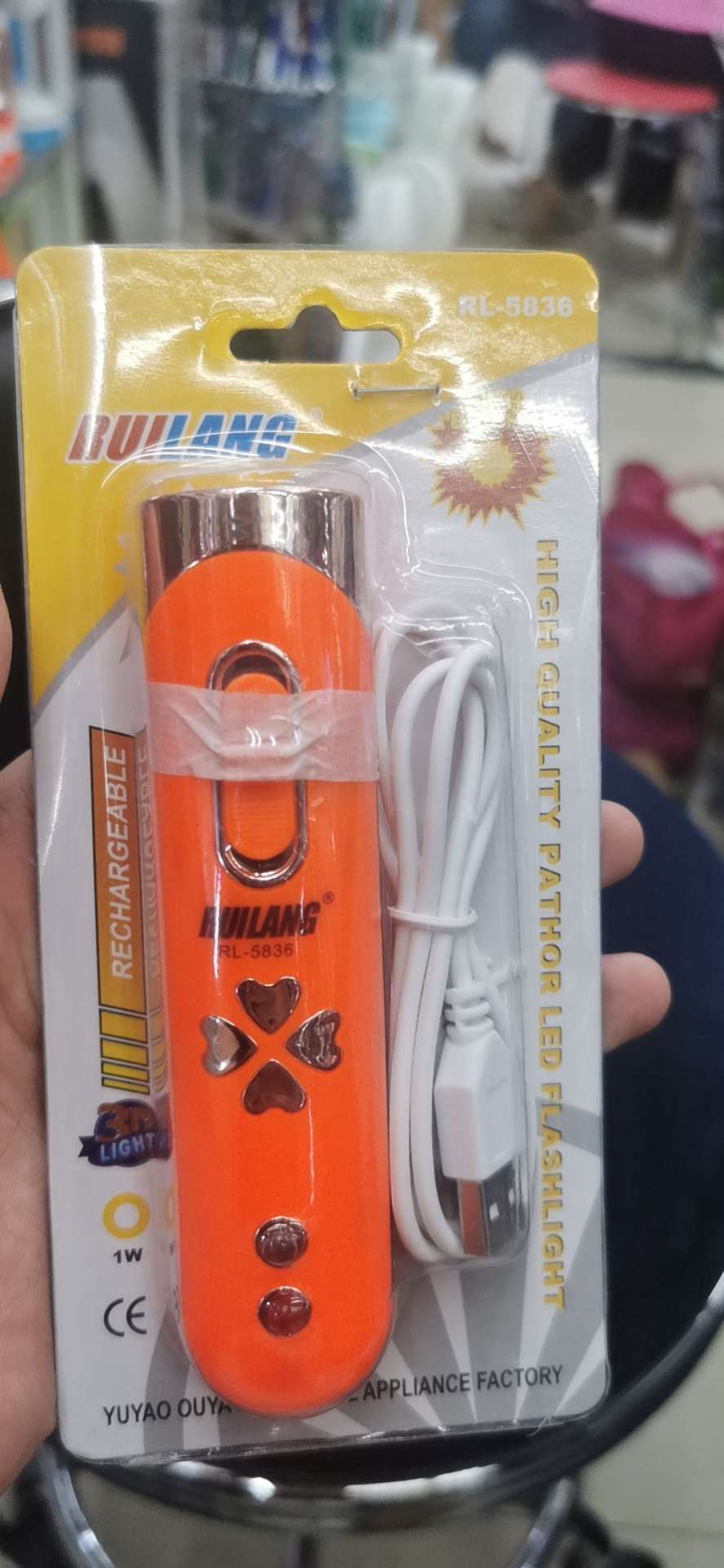 It has a built-in flashlight for charging