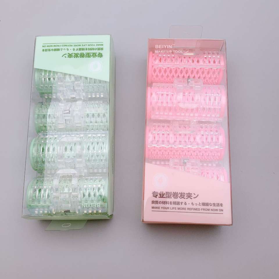 Wholesale of 4-piece large hair curlers, plastic bangs, hair curls, and hair styling tools Item Picture