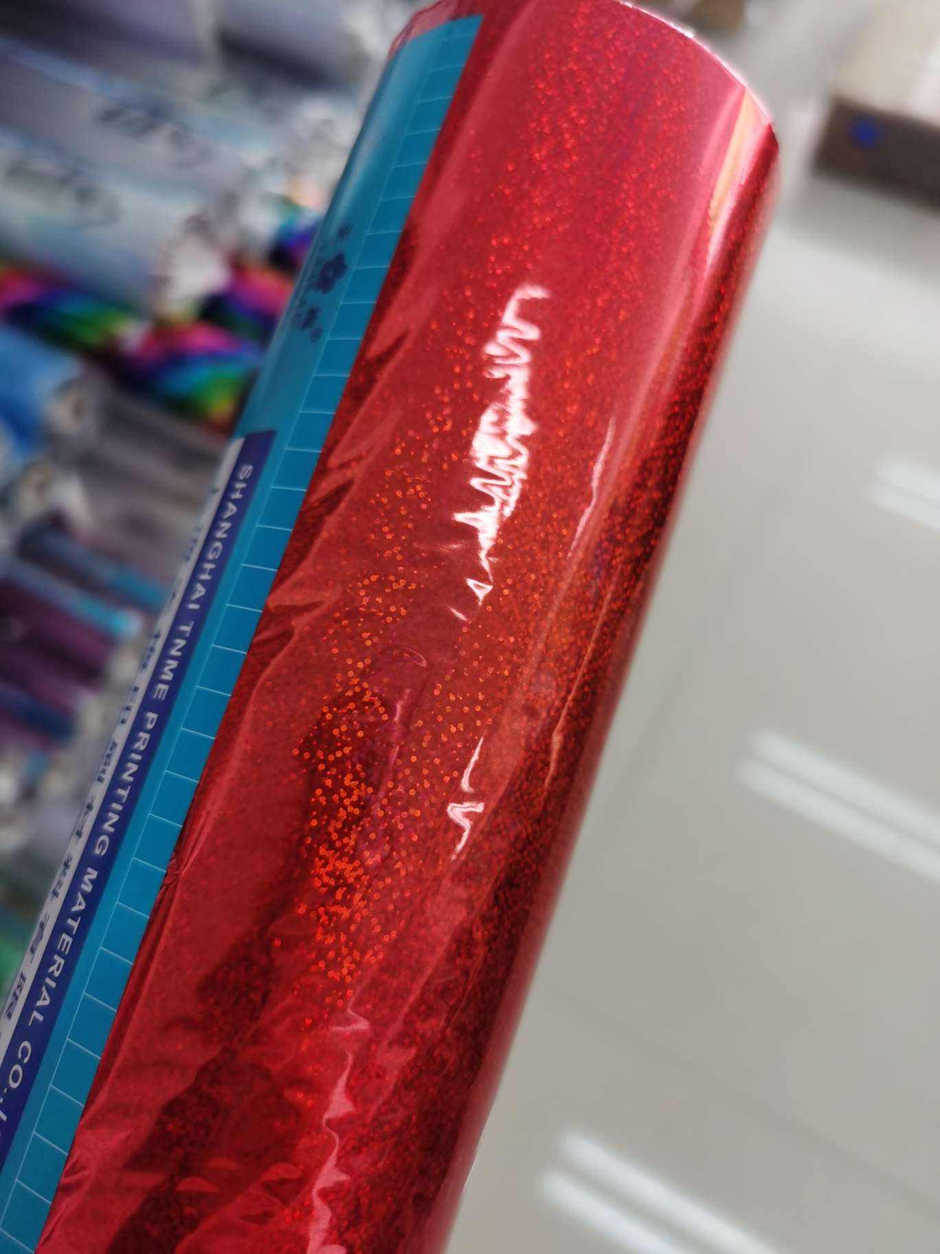 烫金纸 过塑166晶点红 64cm*120米