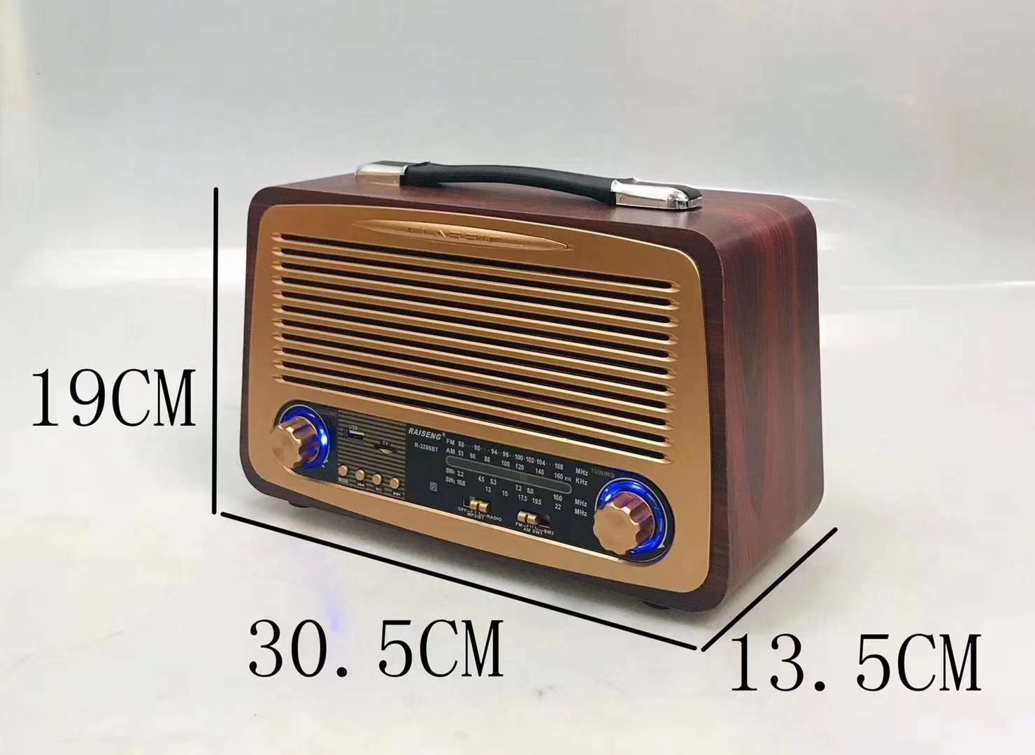 木质木头小型音箱usb接口智能音响金色