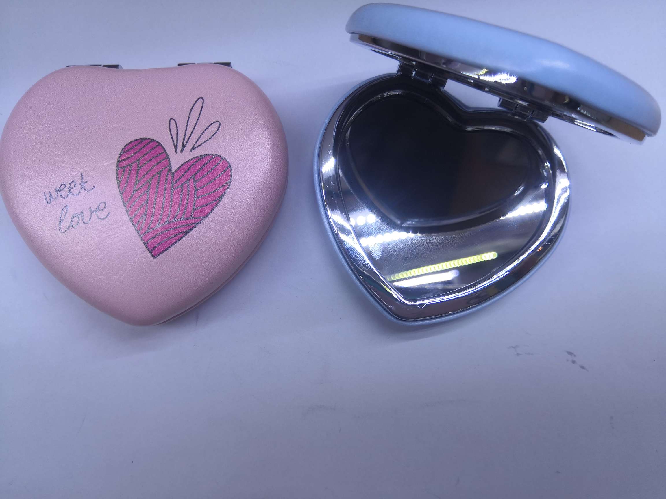 心形PU马卡龙镜子