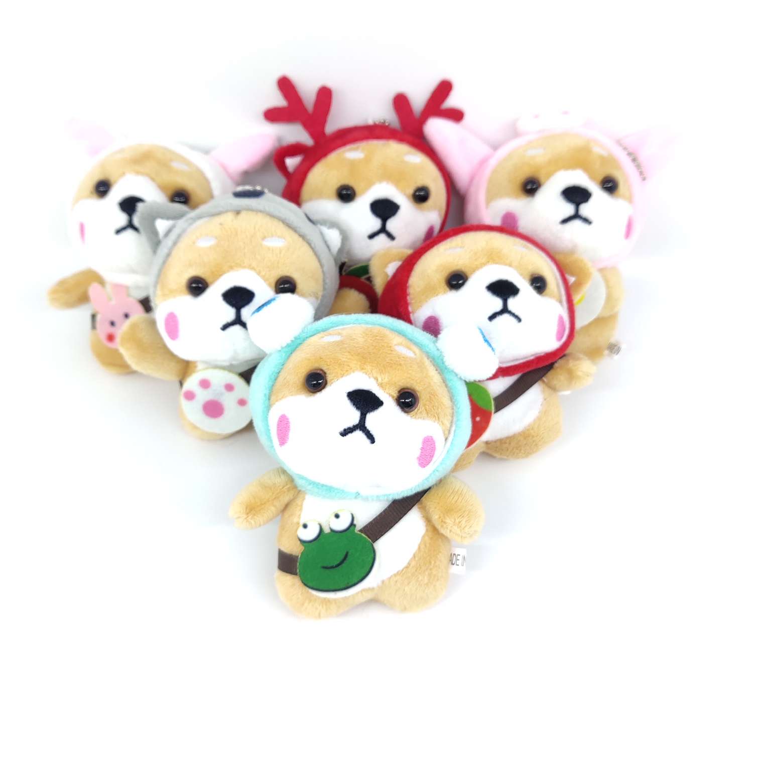 Cartoon plush toy cute plush doll pendant Corgi shiba Dog keychain bag pendant fan plush toy pendant grabber doll