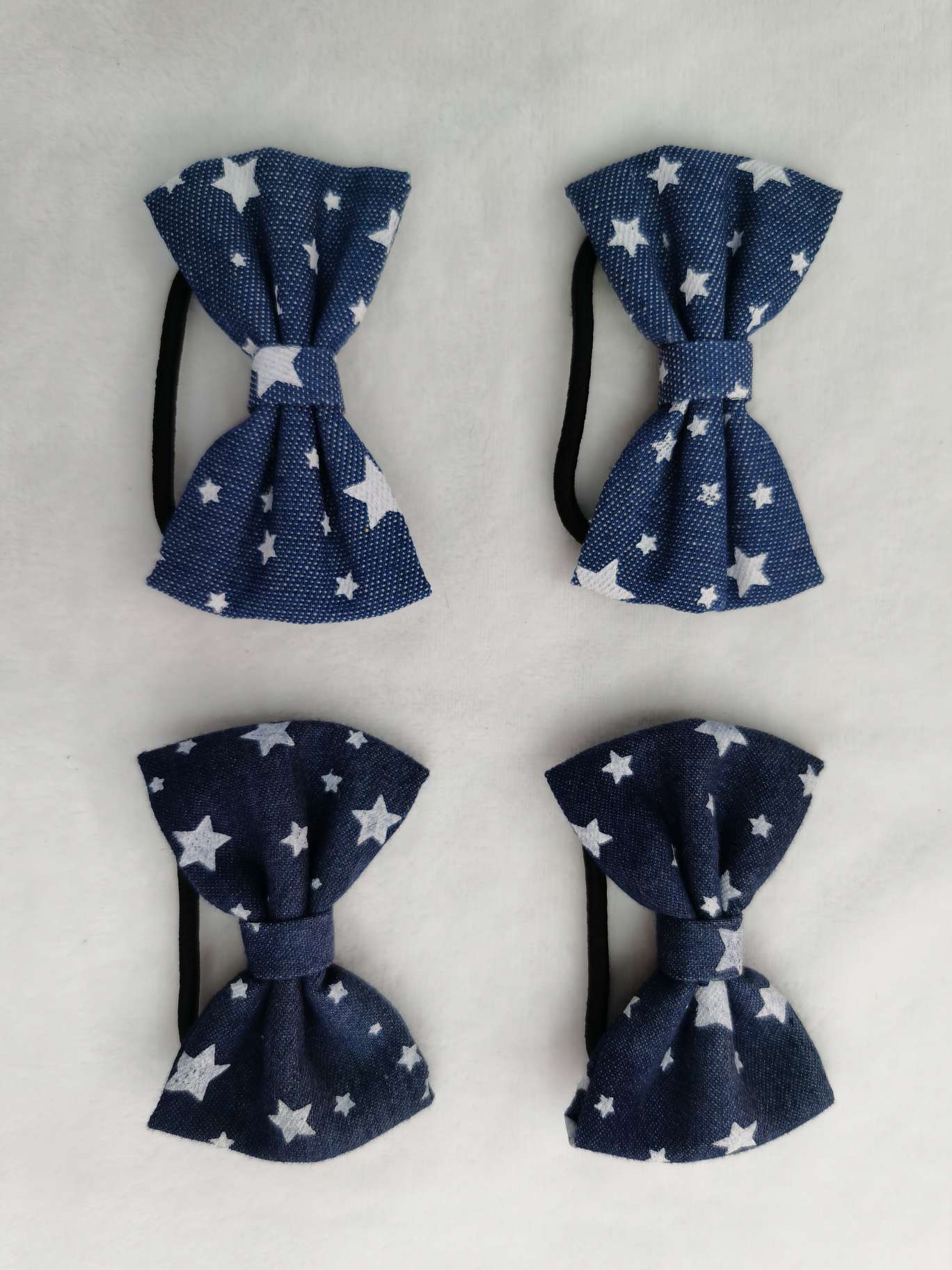 Fashion Jewelry Fabric Denim Bow Print Five-Pointed Star