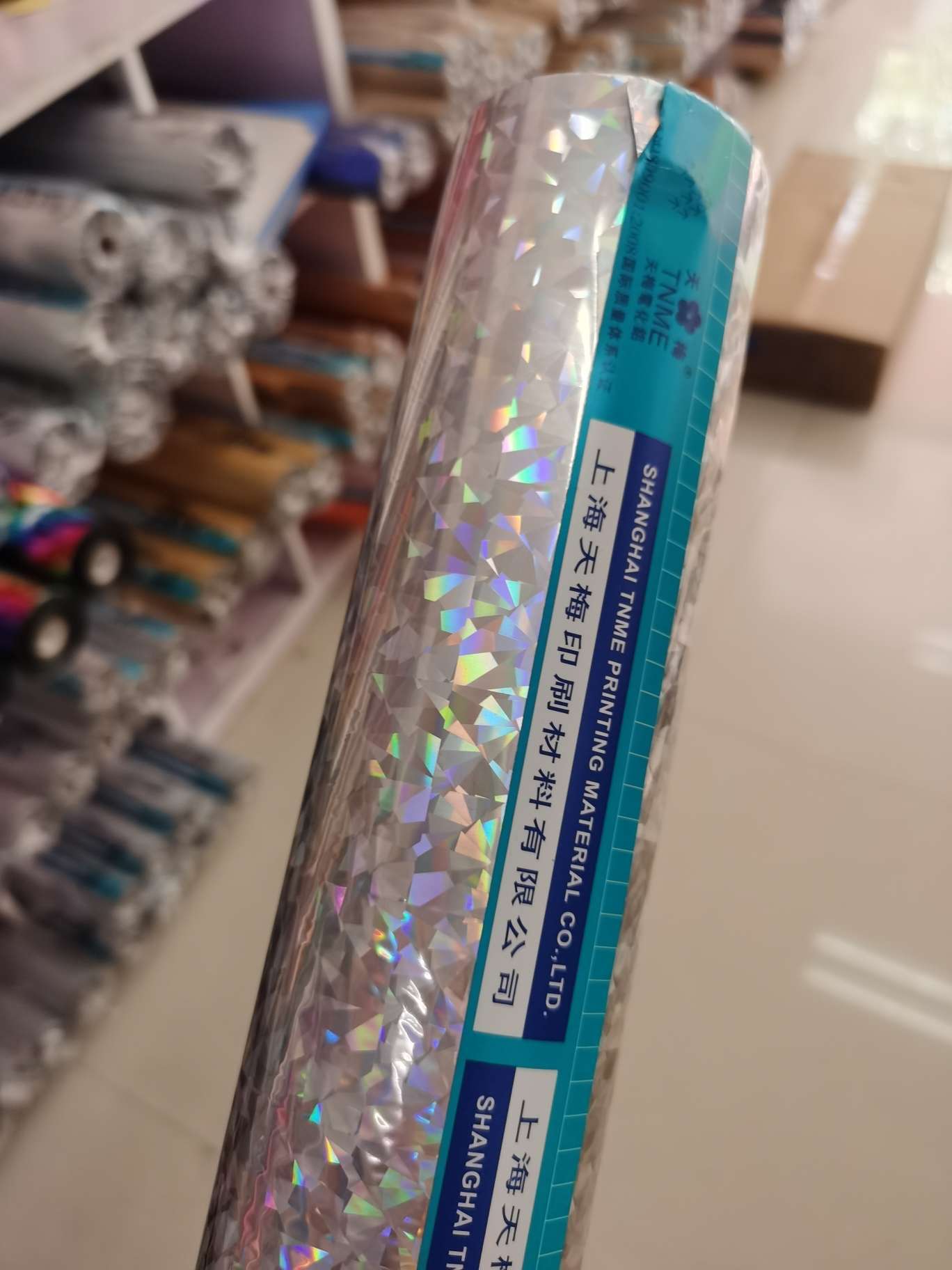 上海天梅烫金纸 过塑100玻璃银 64cm*120米详情图6