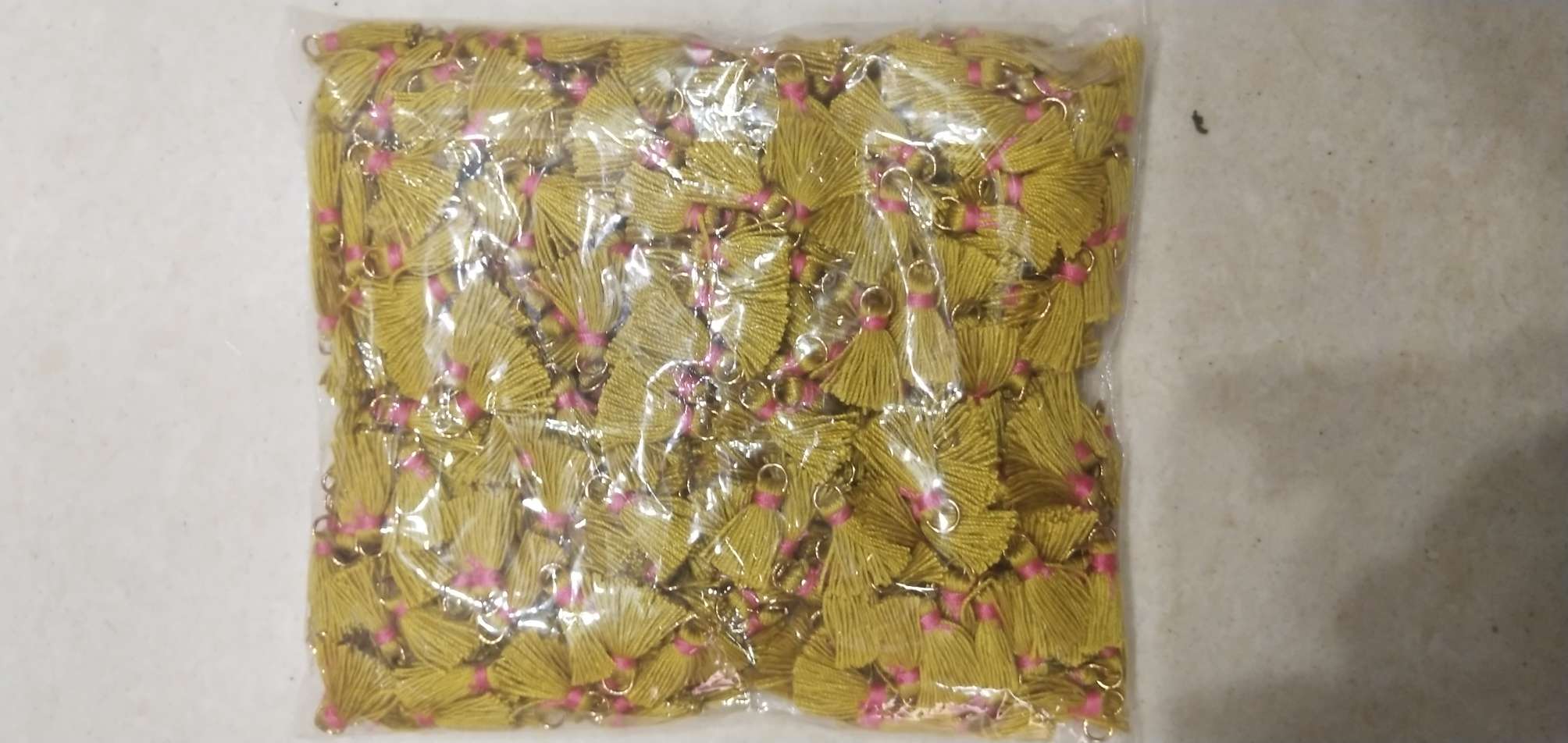 1.5公分棉撞色粗棉线带圈