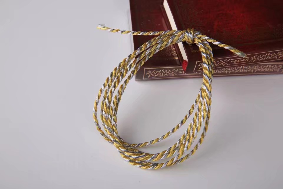 双色金银绳子/两股扭绳/滚绳/扭绳/包装绳