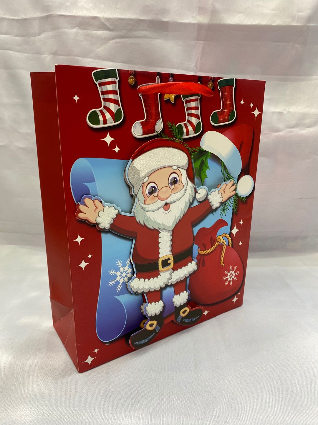 Factory Direct Spot 2020 New 3D Powder Christmas Gift Bag Tote Gift Bag 1166M-1
