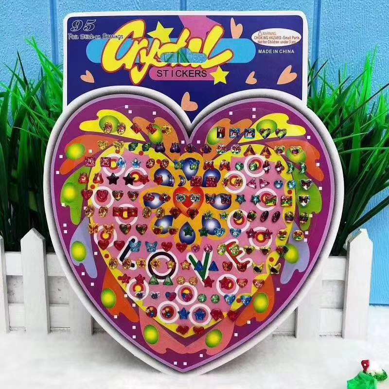 厂家直销来样定做耳环贴爱心贴钻