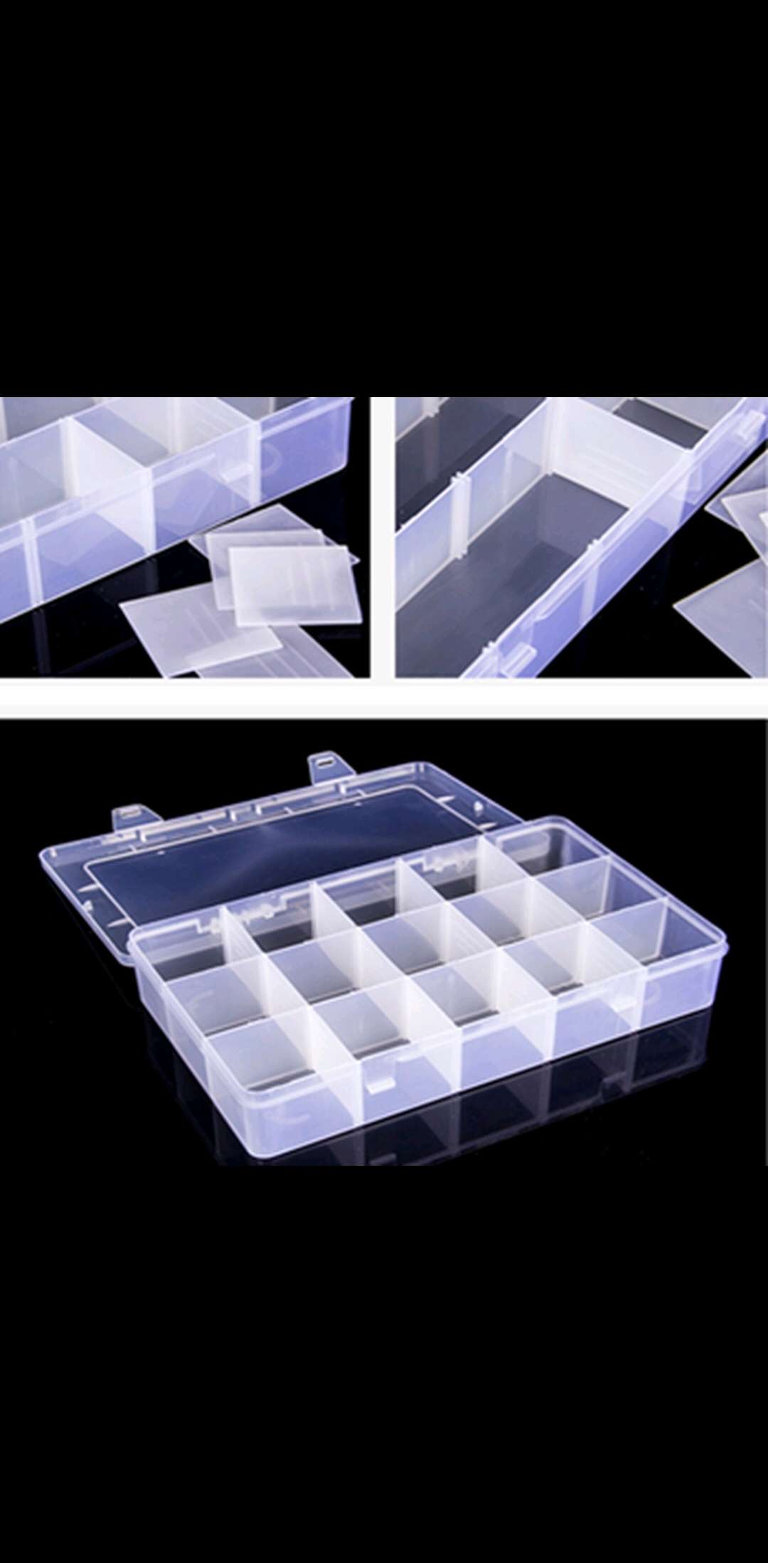 厂家批发大号15格透明塑料可拆卸整理收纳盒储物首饰盒药收纳盒产品图