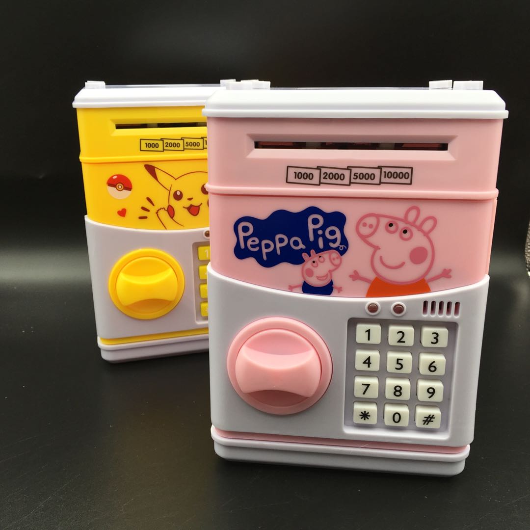 Piggy bank Children's password box Network can deposit and withdraw money, only in, no out, large-capacity cartoon piggy bank undefined
