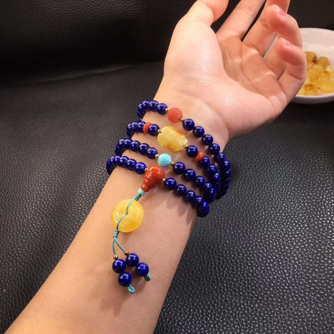 Lapis lazuli multi-loop bracelet