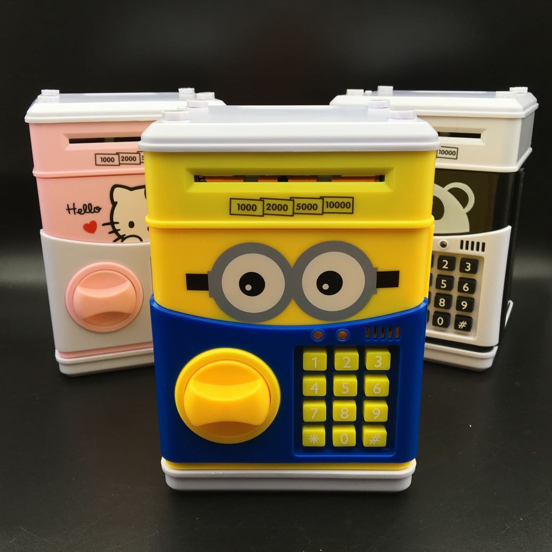 Piggy bank Children's password box Network can deposit and withdraw money, only in, no out, large-capacity cartoon piggy bank full figure